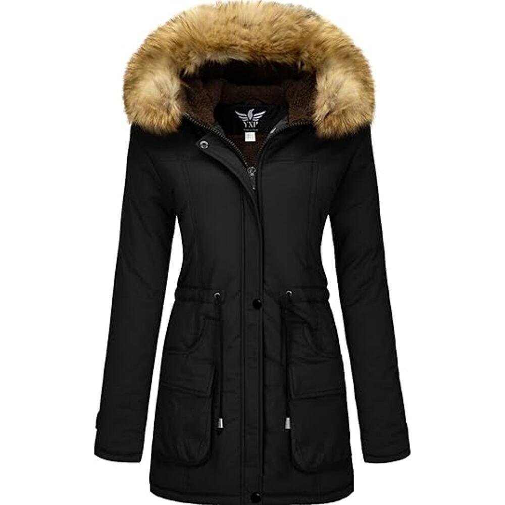 Women's Winter Thicken Military Parka Jacket Warm Fleece